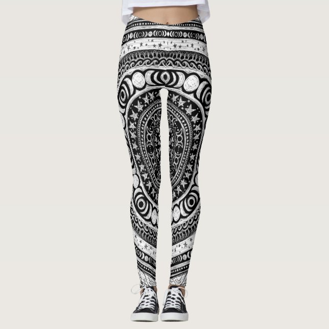Måne Child Mandala Triple Måne Witch Leggings (Framsida)