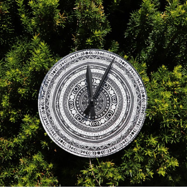 Måne Child Mandala Triple Måne Witch Round Clock Rund Klocka (Skapare uppladdad)