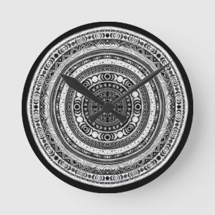 Måne Child Mandala Triple Måne Witch Rund Klocka