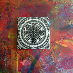 Måne Child Mandala Triple Måne Witch Stenunderlägg