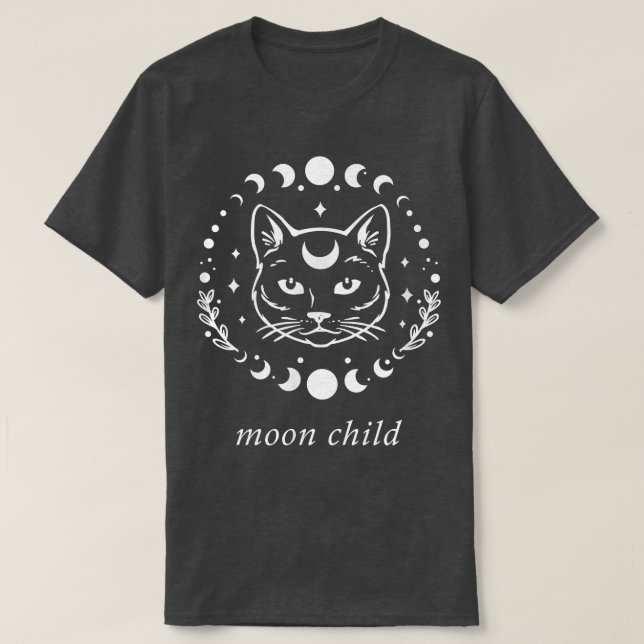 Måne Child New Age Mystical Måne Phase Goddess tar T Shirt (Design framsida)