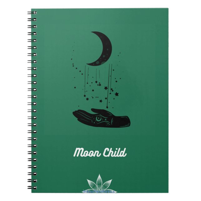 Måne Child Spiral fotopatbok - anteckningsbok för (Framsidan)