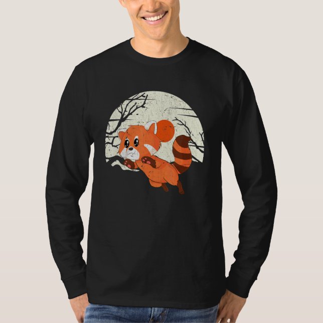 Måne China Wildlife Forest Animal China Red Pand T Shirt (Framsida)