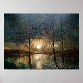 Måne, contemporary konst. poster