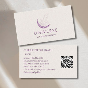 Måne Crystal Energy Healer QR-kod Visitkort
