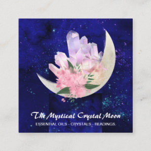 *~* Måne Crystals Blommigt Bouquet Cosmic Fyrkantigt Visitkort