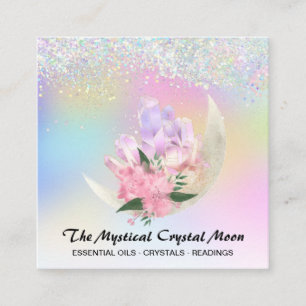 *~* Måne Crystals Mystic Blommigt OMBRE Glitter H Fyrkantigt Visitkort