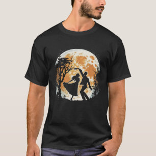 Måne Dancing Par Moonlight Silhouette T Shirt