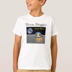 Måne Doggie Lunar Rover i Rymden T-Shirt