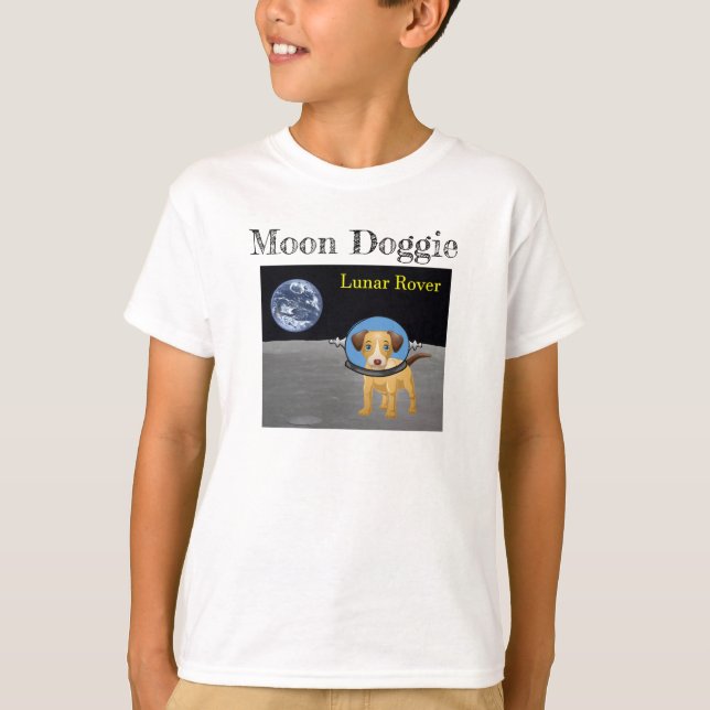 Måne Doggie Lunar Rover i Rymden T-Shirt (Framsida)