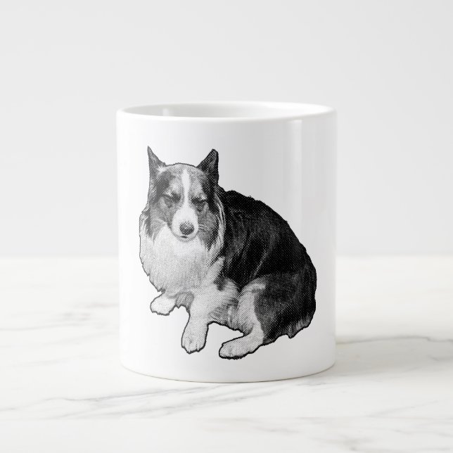 Måne-Dot Corgi Sips Jumbo Mugg (Framsidan)