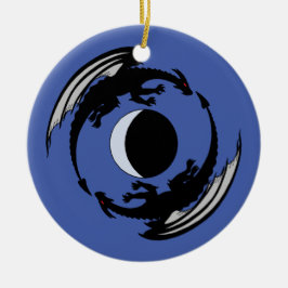 Måne Dragons Fantasy Design Ceramic Ornament