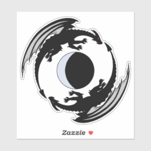 Måne Dragons Fantasy Design Klistermärken