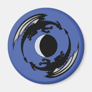 Måne Dragons Fantasy Design Magnet