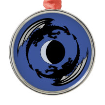 Måne Dragons Fantasy Design Metall Ornament