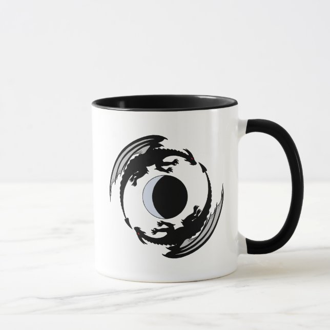 Måne Dragons Fantasy Design Mugg (Höger)