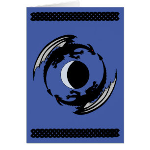 Måne Dragons Fantasy-hälsningskort Hälsningskort