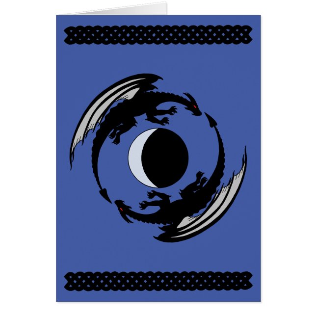 Måne Dragons Fantasy-hälsningskort Hälsningskort (Framsidan)