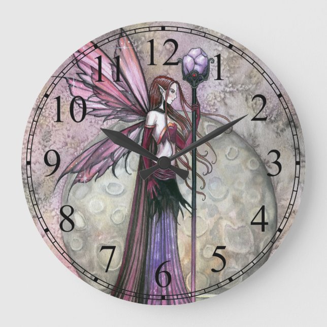 Måne Dream Fairy Fantay Art Clock Stor Klocka (Framsida)