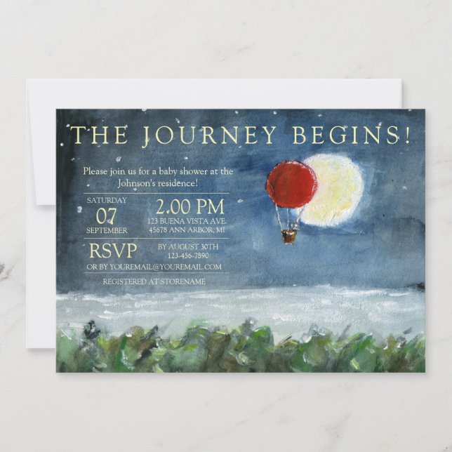Måne Eclipse Baby Shower Inbjudan (Framsida)