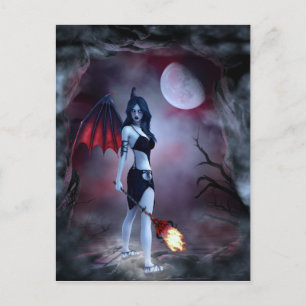 Måne eld Succubus Vykort