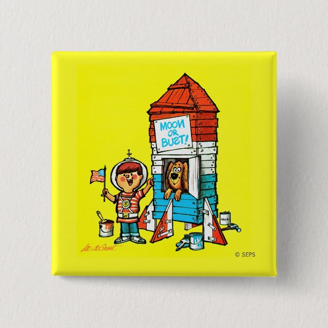 Måne eller byst! knapp (Framsida)