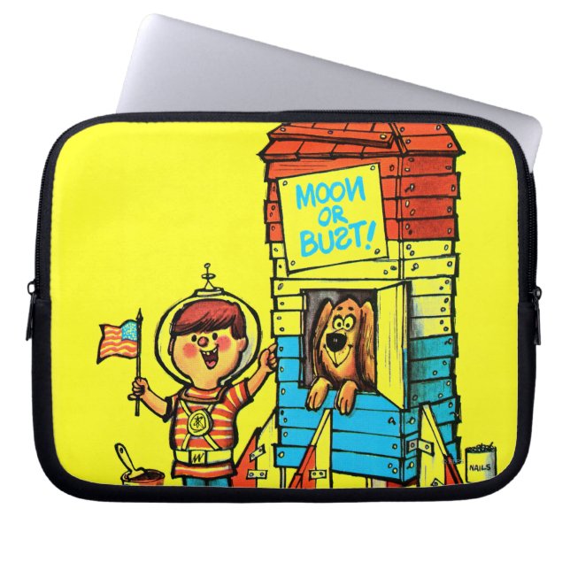 Måne eller byst! laptop sleeve (Framsidan)