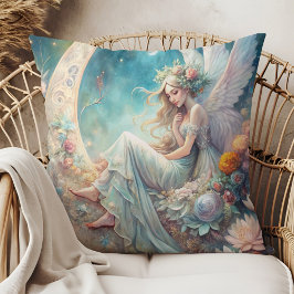 Måne Fairy - Celestial Fantasy Art Kudde