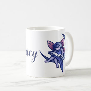 Måne Fairy Reading Bookish Måne Älvors Kaffemugg