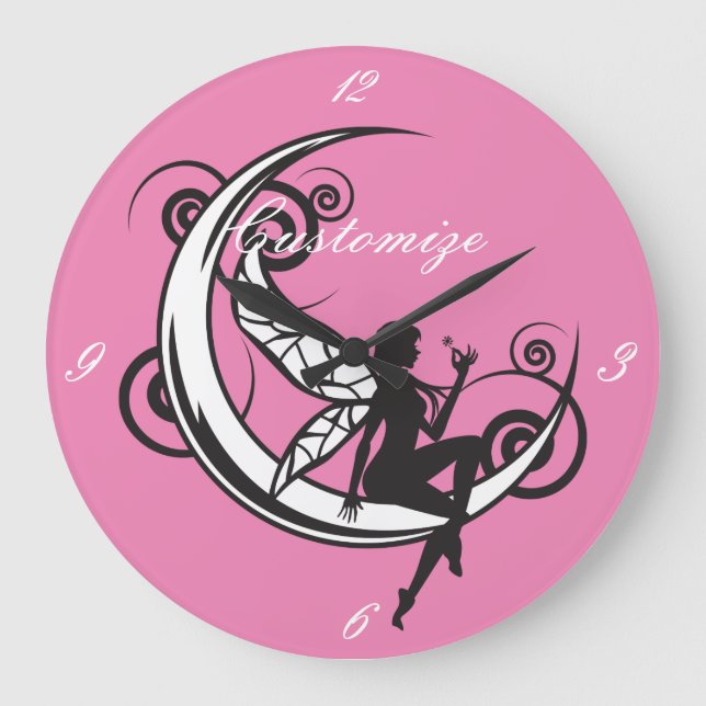 Måne Fairy Silhouette Thunder_Cove Stor Klocka (Framsida)