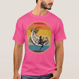 Måne Fairy Silhouette Vintage Distress T Shirt
