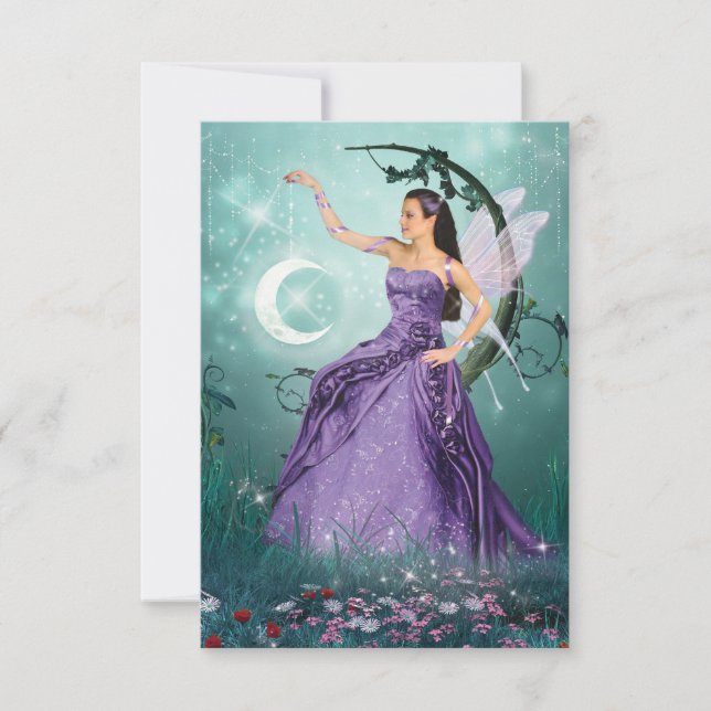 Måne Fairy Tack Kort (Framsida)
