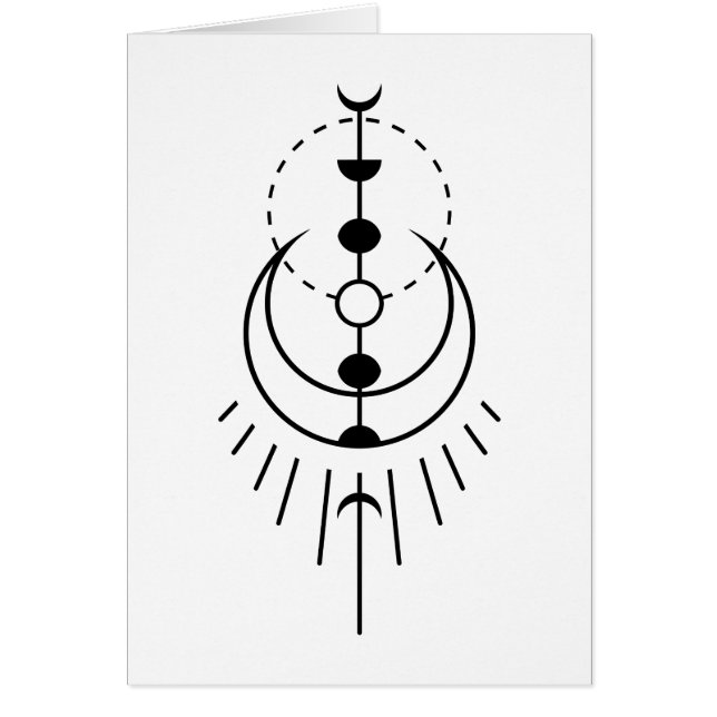 måne fasas måneklipse hälsningskort (Framsidan)