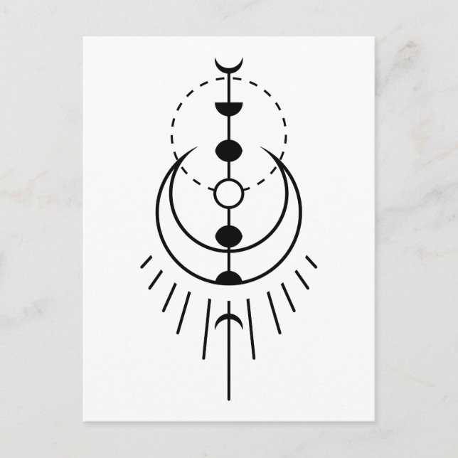 måne fasas måneklipse vykort (Framsida)