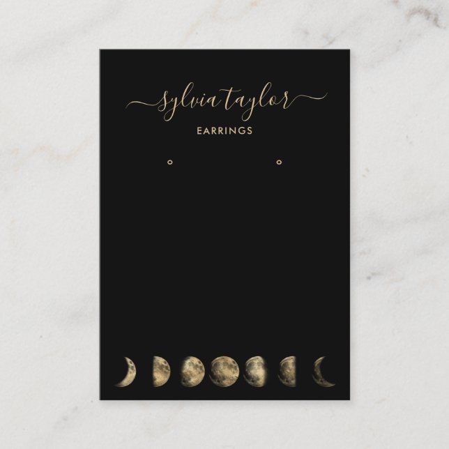 måne-faser Avläsning ram visning lägga till logoty Visitkort (Framsida)