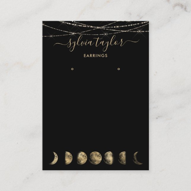 måne-faser Avläsning ram visning lägga till logoty Visitkort (Framsida)