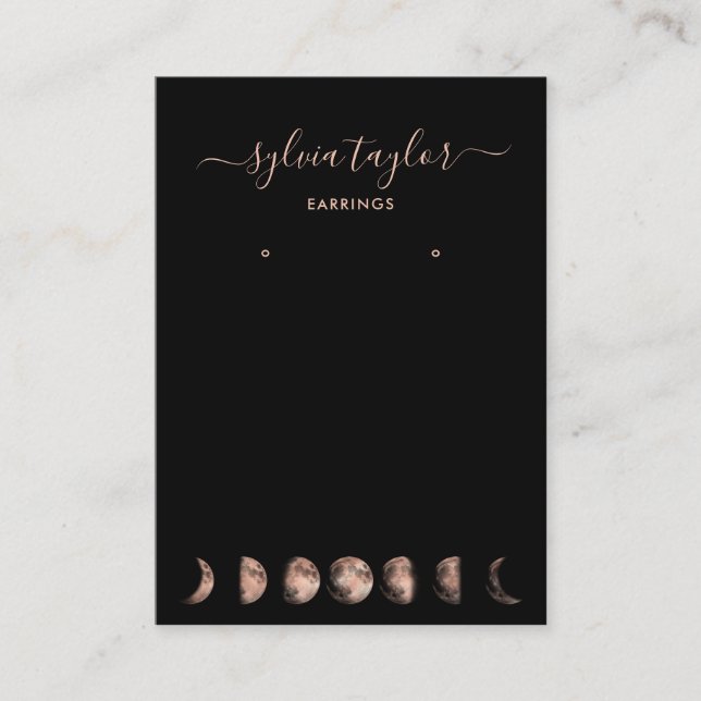 måne-faser Avläsning ram visning lägga till logoty Visitkort (Framsida)