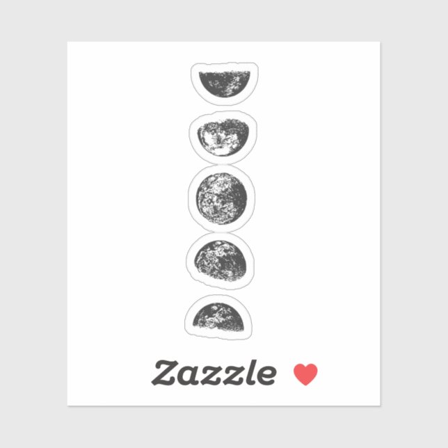 Måne-faser Klistermärken (Ark)