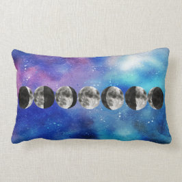 Måne-faser över färgat utrymme lumbarkudde