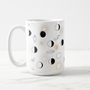 Måne faser sol handsignalreflexmoln kaffemugg