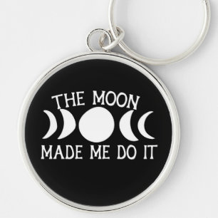 Måne fick mig att göra det MoonChild Måne Phases Rund Silverfärgad Nyckelring