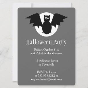 Måne Fladdermus Halloween fest Inbjudningar