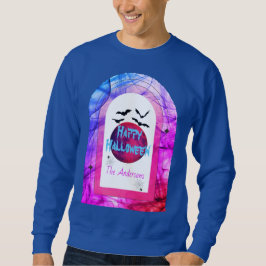 Måne Fladdermus Spider Arch Spooky Modern Happy ha Lång Ärmad Tröja