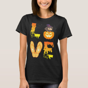 Måne Flip Flop Fladdermus Spider Pumpkin Kärlek Da T Shirt