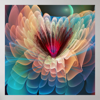 Måne Flower, konstnärlig frakttal abstrakt Poster