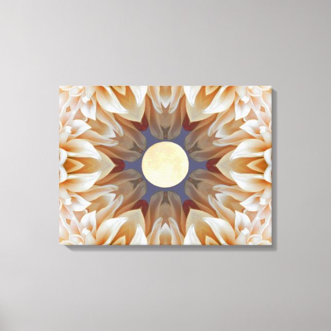 Måne Flower Mandala Canvastryck (Framsida)