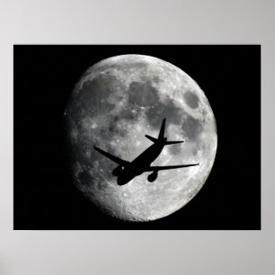Måne-flygplan Poster