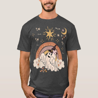 Måne för Halloween, härdad Groovy-Blommigt, Cute G T Shirt