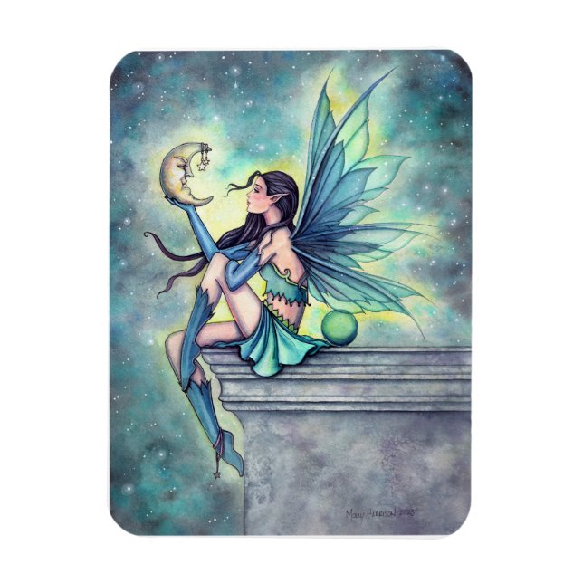 Måne Friend Fairy Fantasy-kort Magnet (Vertikal)