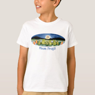 Måne Frog Naturlig sommarnattsmålning i Sjö T Shirt